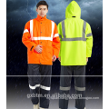 High Visibility Reflective Rain Jacket Motorcycle Waterproof Hi Vis Safety Raincoat Hooded reflective Rainsuit